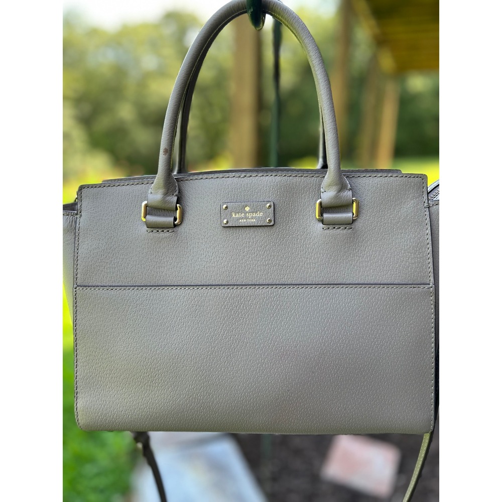 Kate Spade Grove Street Lana Satchel Gray Pebbled Leather Crossbody Bag